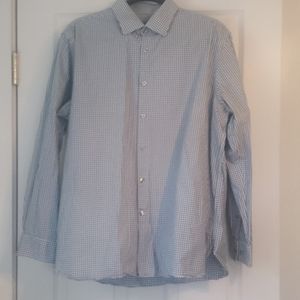 Michael Kors blue and white button down shirt